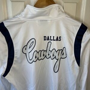 Dallas Cowboys Cheerleader Jacket Bling Sparkle White Navy Womens Large